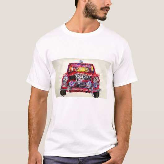 Mini Cooper Red Classic Wasserfarbe Shirt (Vorderseite)