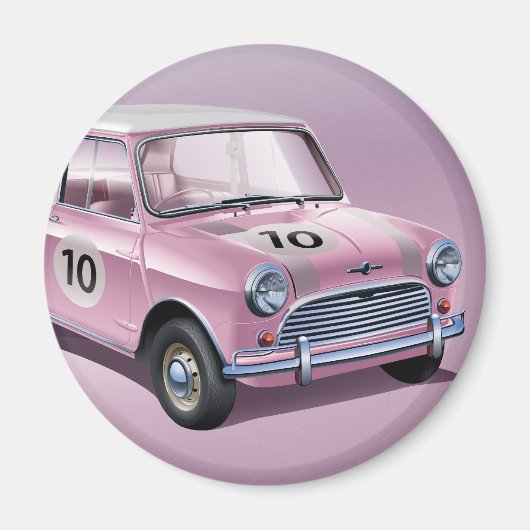 Mini Cooper S1 pink Magnet (Vorne)