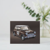 Mini Cooper S braun Postkarte (Stehend Vorderseite)