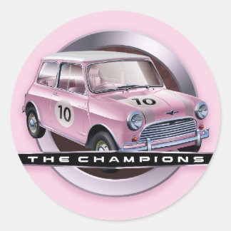 Mini Cooper S pink Runder Aufkleber