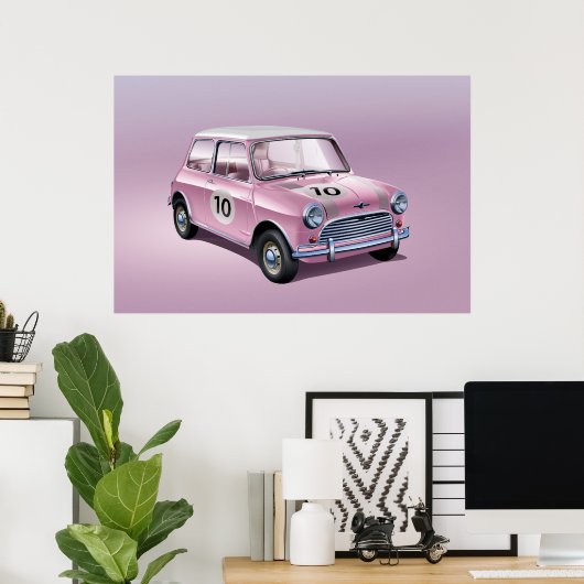 Mini Cooper S Poster pink (Heimbüro)
