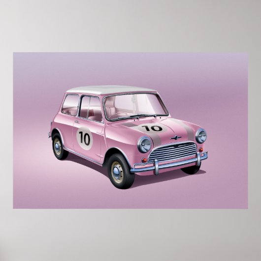 Mini Cooper S Poster pink (Vorne)