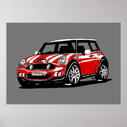 Mini Cooper S R56 Iconic Car/Automotive Design Poster (Vorne)