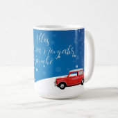 Mini Cooper Tasse Neujahr (VorderseiteRechts)
