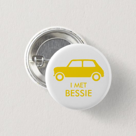 Mini Cooper Trading Button - Gelb auf Weiß (Vorne & Hinten)