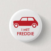 Mini Cooper Trading Button - Red on White (Vorderseite)