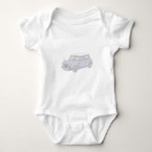 Mini Cooper Vintag-farbig Baby Strampler (Vorderseite)