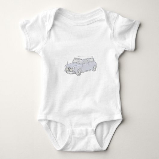 Mini Cooper Vintag-farbig Baby Strampler (Vorderseite)