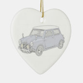 Mini Cooper Vintag-farbig Keramik Ornament (Rechts)