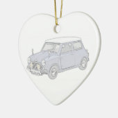 Mini Cooper Vintag-farbig Keramik Ornament (Links)