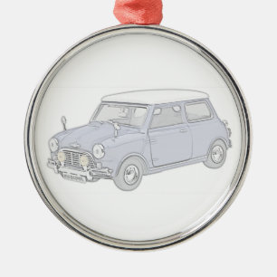 Mini Cooper Vintage-Farben Ornament Aus Metall