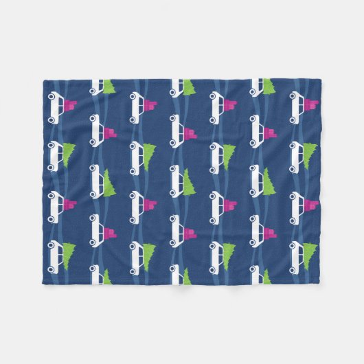 Mini Cooper-Weihnachtsverkehr Fleecedecke (Vorderseite (Horizontal))