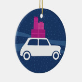 Mini Cooper-Weihnachtsverkehr Keramik Ornament (Rechts)