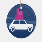 Mini Cooper-Weihnachtsverkehr Keramik Ornament (Links)