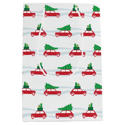 Mini Cooper-Weihnachtsverkehr Mittlere Geschenktüte (Vorderseite)