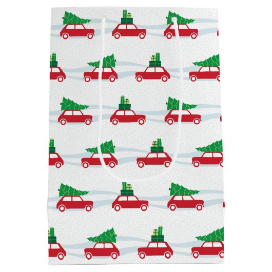 Mini Cooper-Weihnachtsverkehr Mittlere Geschenktüte (Rückseite)