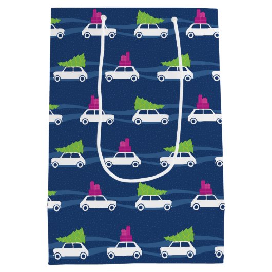 Mini Cooper Weihnachtsverkehr Mittlere Geschenktüte (Rückseite)