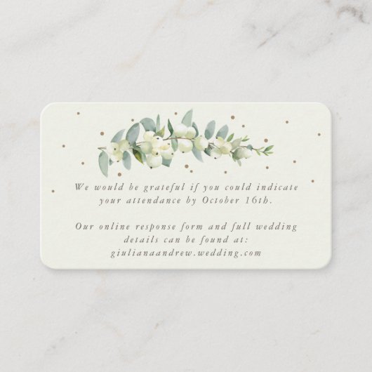 Mini Cream Snowberry+Eucalyptus Online UAWG Begleitkarte (Vorderseite)