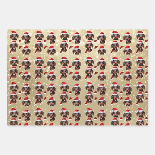 Mini-Dackel-Urlaubspapier Geschenkpapier Set (Vorderseite)