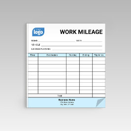 Mini Daily Work Mileage Log Sheet Notepad Notizblock