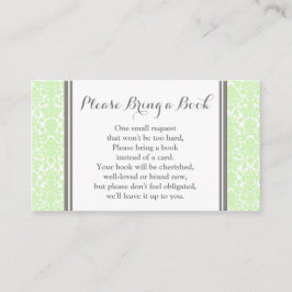 Mini Damask Baby Shower Book Request Card Begleitkarte
