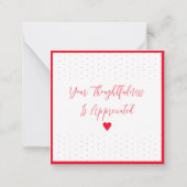 Mini danke Ihnen mit Red Polka Dots Mitteilungskarte (Rückseite)