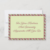 Mini danke Ihnen Notecard RSVP Karte (Rückseite)