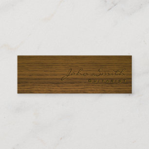 Mini Dark Wood Guitarist Business Card Mini Visitenkarte