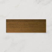 Mini Dark Wood Guitarist Business Card Mini Visitenkarte (Rückseite)