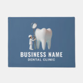 Mini Dentist & Bright Tooth Blue Dental Office Fußmatte (Vorderseite)
