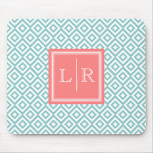 Mini-Diamanten-Muster und Monogramm Mousepad