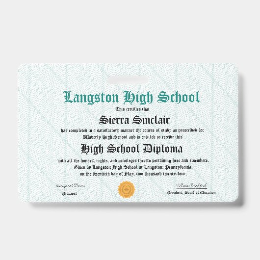 Mini-Diploma - Abzeichen in Packungsgröße Ausweis (Vorderseite)