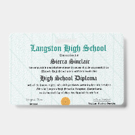 Mini-Diploma - Abzeichen in Packungsgröße Ausweis