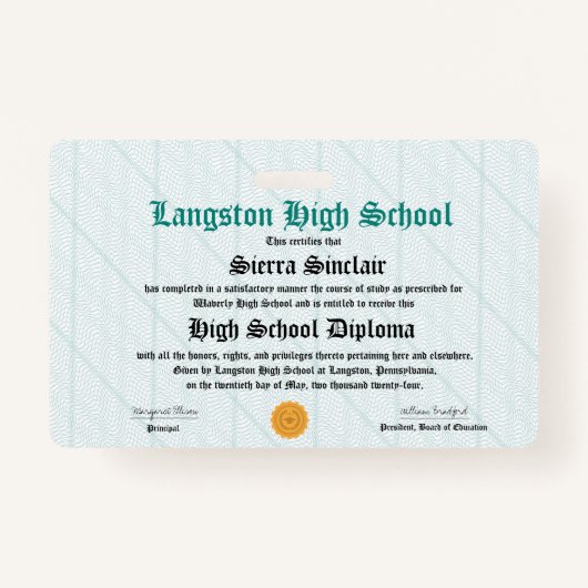 Mini-Diploma - Abzeichen in Packungsgröße Ausweis (Vorderseite)