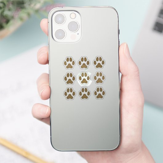 Mini Dog Paw druckt braune Tierspuren Sticker (Telefon)