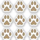 Mini Dog Paw druckt braune Tierspuren Sticker (Vorderseite)