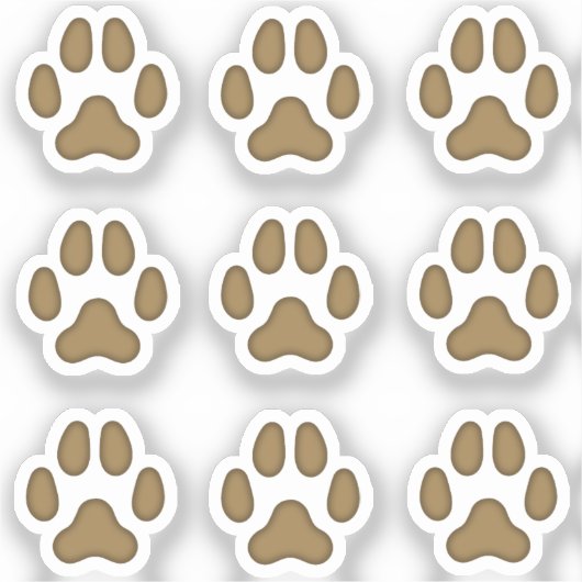 Mini Dog Paw druckt braune Tierspuren Sticker (Vorderseite)