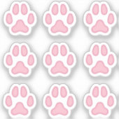 Mini Dog Paw druckt Pink Animal Tracks Stickers Aufkleber (Vorderseite)