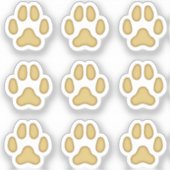 Mini Dog Paw druckt Tan Animal Tracks Stickers Aufkleber (Vorderseite)