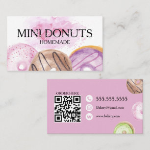 Mini-Donuts-Bäcker Bäckerei-Leckereien Rosa Visitenkarte