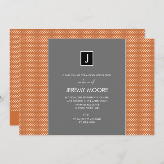 Mini Dots Party Einladung (Vorne/Hinten)