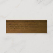 Mini dunkle hölzerne Fahrer-Visitenkarte Mini Visitenkarte (Rückseite)