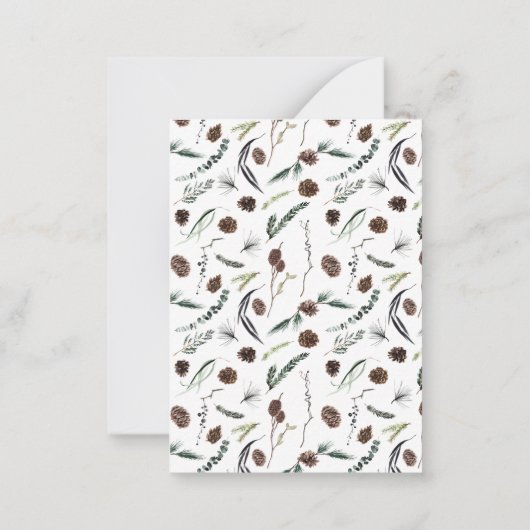 Mini Dusty Watercolor Wreath Frohe Weihnachtsfeier Mitteilungskarte (Rückseite)