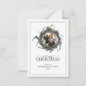 Mini Dusty Watercolor Wreath Frohe Weihnachtsfeier Mitteilungskarte (Vorderseite)