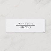 Mini einfache Minimalistische Geschäfts-Karte Visitenkarte (Rückseite)