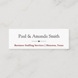 Mini einfache Visitenkarte mit 2 Namen und Kontakt