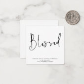 MINI | Einfaches Script Schwarz-weißer Urlaub gese Mitteilungskarte (Vorderseite/Rückseite Beispiel)