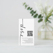 Mini Elegant Calligraphy QR Code Wedding RSVP Begleitkarte (Stehend Vorderseite)