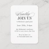 Mini Elegant Timeless Typography Photo Graduation Begleitkarte (Rückseite)