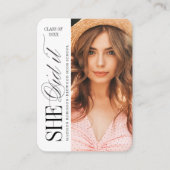 Mini Elegant Timeless Typography Photo Graduation Begleitkarte (Vorderseite)